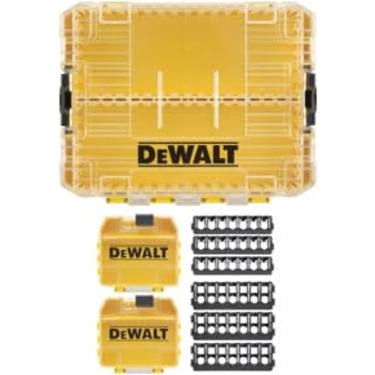 Dewalt Mittlerer toughcase™ Koffer, inklusive 2 Schüttboxen und 6 Halterungen für 25mm und 57mm Schrauberbits, leer zum Nachfüllen, DT70803-QZ – Bild 5