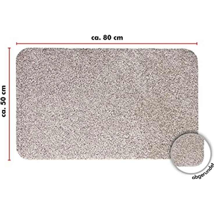 andiamo Fußmatte Samson - Schmutzfangmatte aus Baumwolle für den Hauseingang - einsetzbar als Fußmatte innen, Fußabtreter im überdachten Außenbereich oder als Haustiermatte 50 x 80 cm Hellbeige – Bild 2