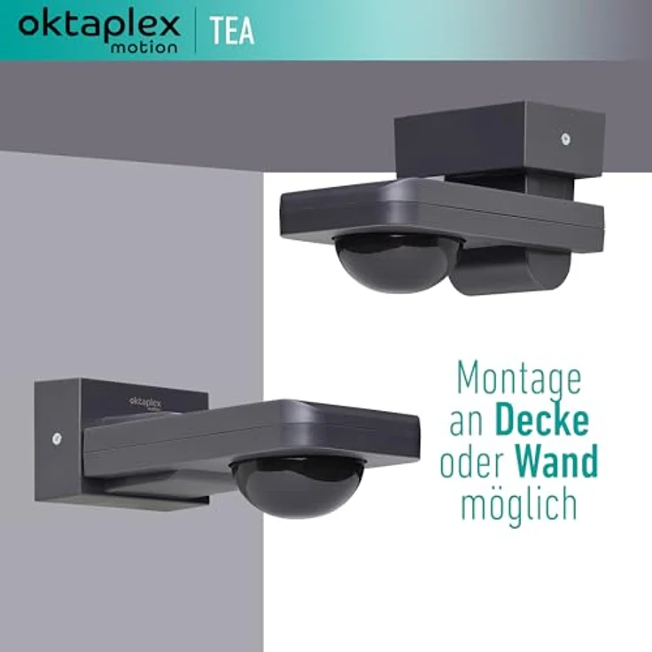 Oktaplex motion Tea Bewegungsmelder Aussen anthrazit 360 Grad inkl. Fernbedienung Infrarot-Sensor 9m Reichweite 230V IP65 – Bild 4