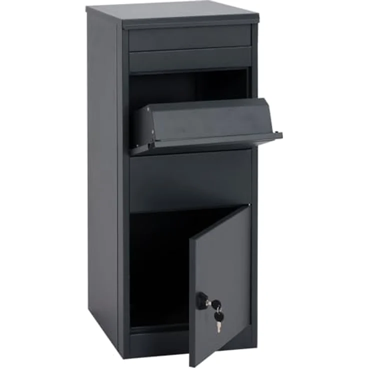 PROREGAL Paketkasten HxBxT 102x41x38cm, große Paketbox in Anthrazit mit sicherem Zylinderschloss und großem Fassungsvermögen für Briefe und Pakete – Bild 7