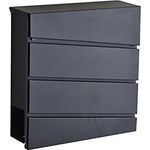 Moderner Briefkasten mit Zeitungsfach Pulverbeschichtet matt schwarz Wandbriefkasten Postkasten