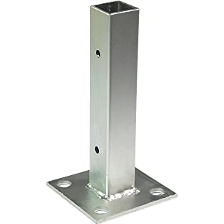 HOME DELUXE - 6x Aufschraubhülse CALMAR - Edelstahl, Maße: 3,5 x 3,5 x 20 cm - inkl. Montagematerial I Pfostenträger Pfostenanker Bodenhülse - Preisvergleich – Bild 1