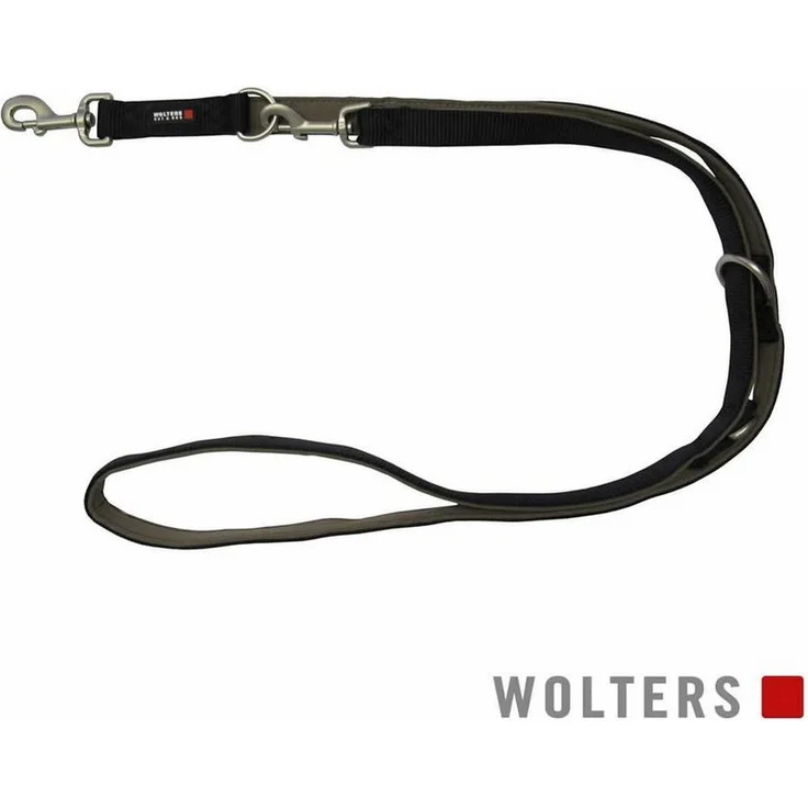 Wolters Hundeleine Führleine Professional Comfort, extra-lang 3m, schwarz/braun, mit Neoprenpolsterung und dreifach verstellbar – Bild 1