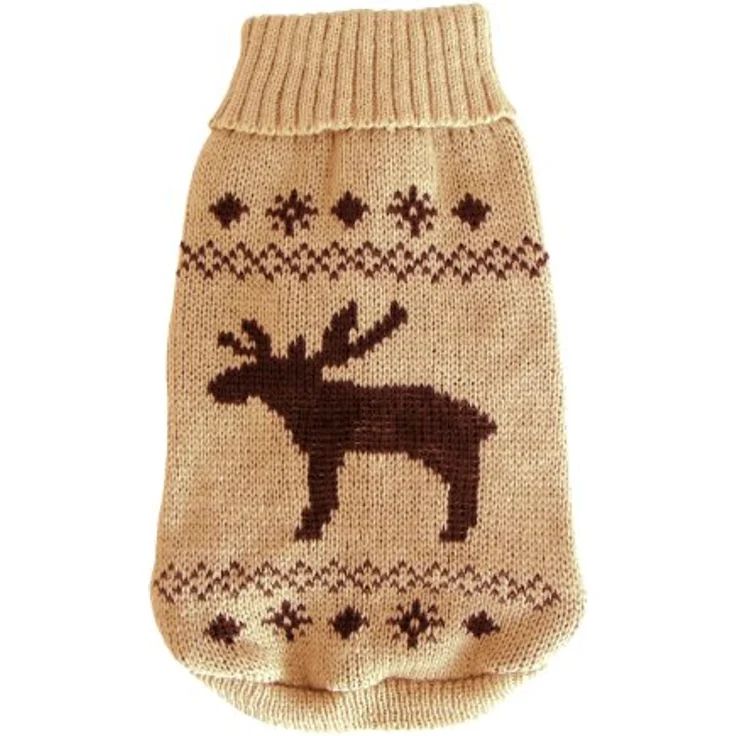 Wolters | Strickpullover Elch in Beige/Braun | Rückenlänge 20 cm – Bild 2