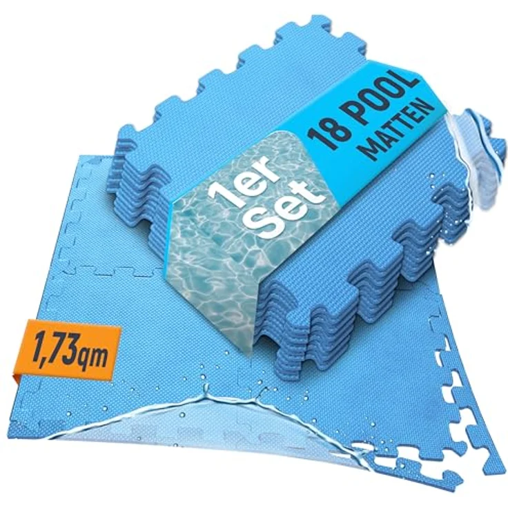 NEOLYMP Bodenschutzmatte Outdoor, zuschneidbar, EVA-Puzzlematte für Whirlpool und Planschbecken, rutschfest, wasserabweisend, 1,8 m² Set – Bild 1