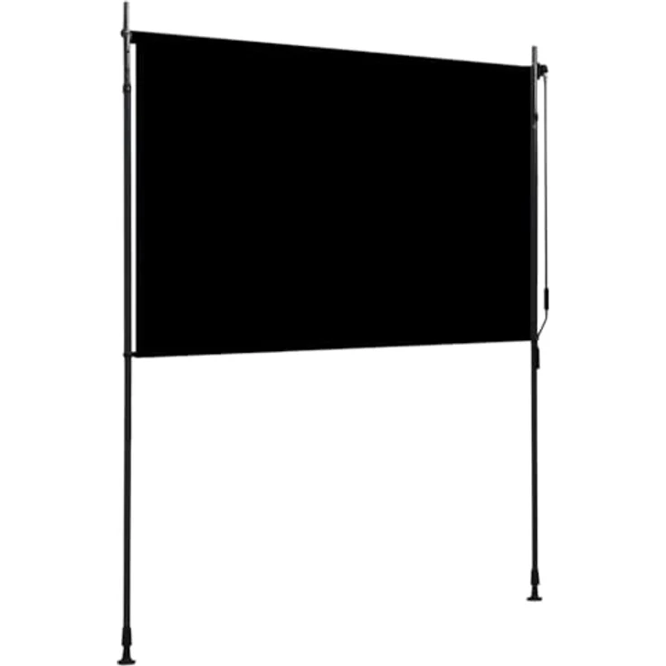 vidaXL Außenrollo 200 x 270 cm Anthrazit, PA-beschichtet mit Handkurbelbetrieb und höhenverstellbaren Pfosten – Bild 4
