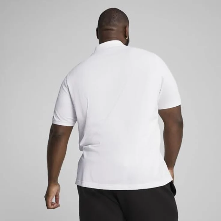 Puma ESS No. 1 Logo Pique Polo, Herren Shirt aus Piqué-Gewebe, weiss, (XXL) – Bild 7