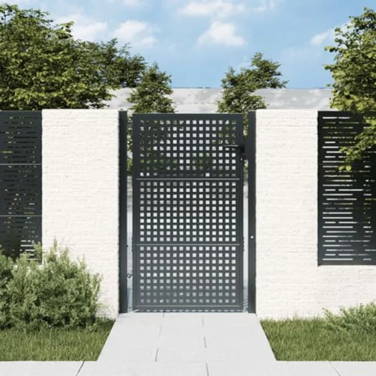 vidaXL Gartentor Gartentor Anthrazit 105x175 cm Stahl Abschließbar Zauntor – Bild 2