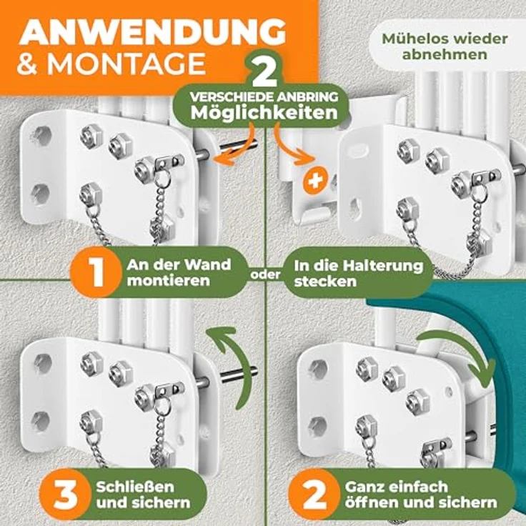 KESSER® Balkonfächer klappbar mit Wandhalterung, 140x140 cm, witterungsbeständiger Sichtschutz und Windschutz, inkl. Montagematerial – Bild 3