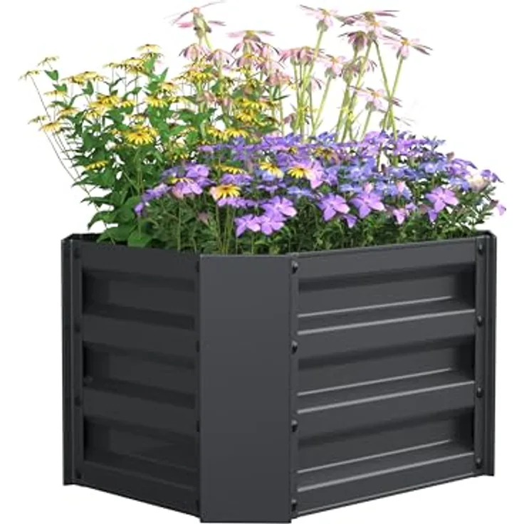Urban Hochbeet Hochbeet, Metall Gartenbeet mit großzügigen Maßen H. 30 x B. 50 x T. 40 cm, wetterfest und langlebig