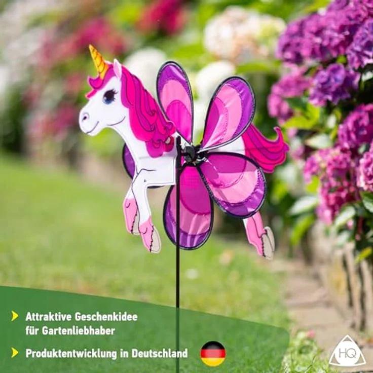HQ Design Windspiration - Spin Critter Seahorse, UV-beständiges & wetterfestes Windspiel mit Standstab für Garten, Terrasse und Balkon – Bild 5