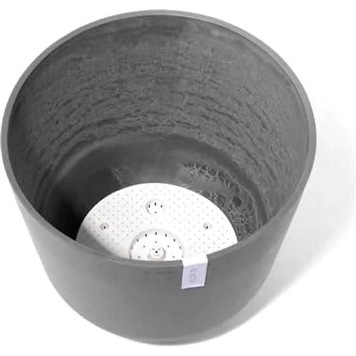 Ecopots Decolines 55 cm Ø graue Kunststoff-Blumentöpfe | Wetterfest für Balkon und Terrasse | Recyceltes Material für langlebigen Gebrauch – Bild 8