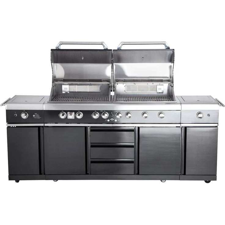 Allgrill Extreme Edelstahl Gasgrill Air System 6 Brenner/2 Backburner/Steakzone Outdoorküche