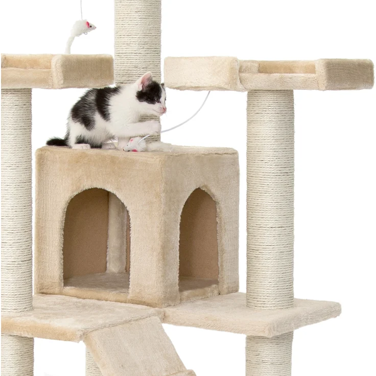 tectake Kratzbaum Knuti 186cm - beige – Bild 6