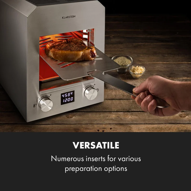 Hannibal Hochtemperaturgrill Indoor 2.200W 850°C Edelstahl silber Silber – Bild 7
