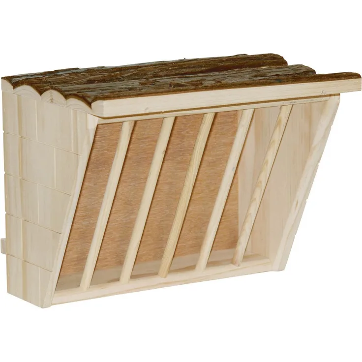 Kerbl Heuraufe XL mit Sitzbrett NATURE, 28 x 20,5 x 22 cm