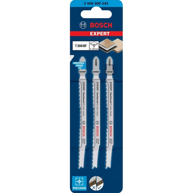 Bosch Stichsägeblatt Hardwood 2-side T 308 BF Gesamtlänge 117 mm Zahnteilung 2,2 mm – Bild 1