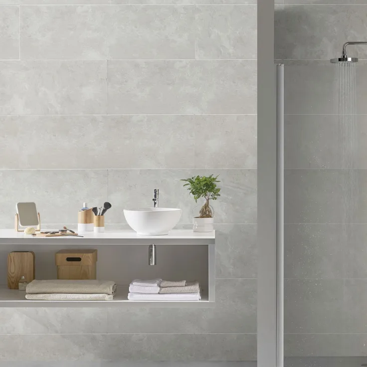 Grosfillex Kunststoffpaneele Element Compact Mineral, 120 x 37,5 cm, 8 mm, Beton taupe