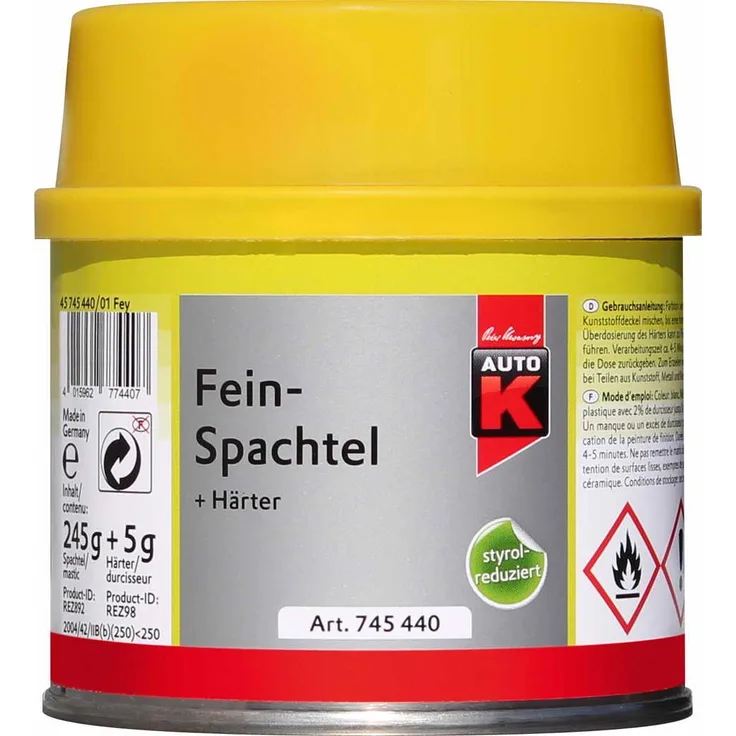 Auto-K Feinspachtel + Härter 250 G - Preisvergleich