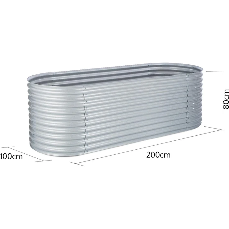 High Grow Hochbeet Gartenbeet 2,0m Zink-Alu-Beschichtung silber Silber – Bild 6