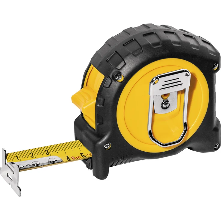 STABILA Taschenbandmaß BM 300, 5 m, Maßband mit doppelseitiger metrischer Skala, bruchsicheres PC/ABS-Gehäuse, SPIKES-Haken, Stahlband mit NYLON-WRAP-Ummantelung, Gürtel-Clip, MID-Genauigkeit – Bild 4