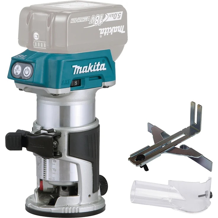 Makita Akku-Multifunktionsfräse DRT50Z, 18Volt Fräsmaschine, blau-silber, ohne Akku und Ladegerät – Bild 1