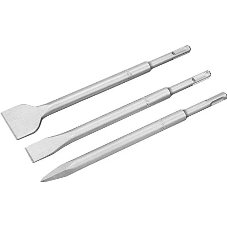 DeWalt Meißel-Set 3-teilig, hochwertiges SDS-plus Meißel Set bestehend aus 1 Spitzmeißel und 2 Flachmeißeln, höchste Werkstoffqualität aus gehärtetem Stahl, Art.-Nr. DT60330-QZ – Bild 3