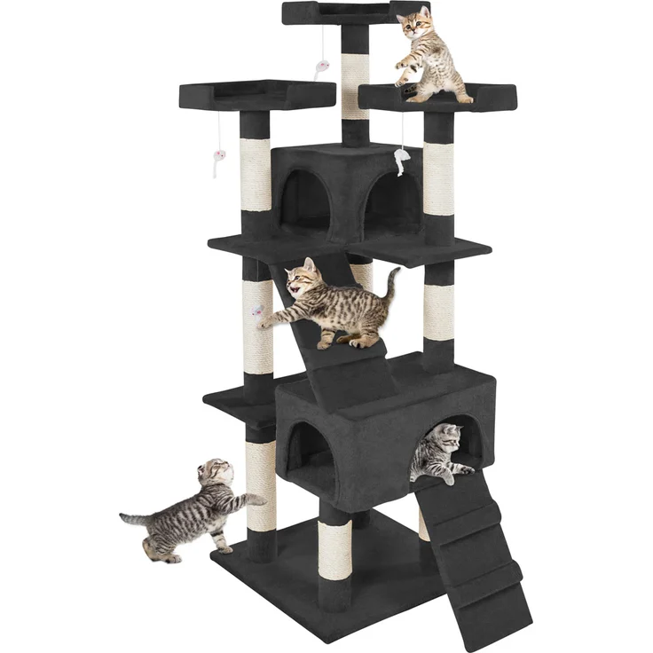 tectake Kratzbaum Barney 170cm - schwarz – Bild 2