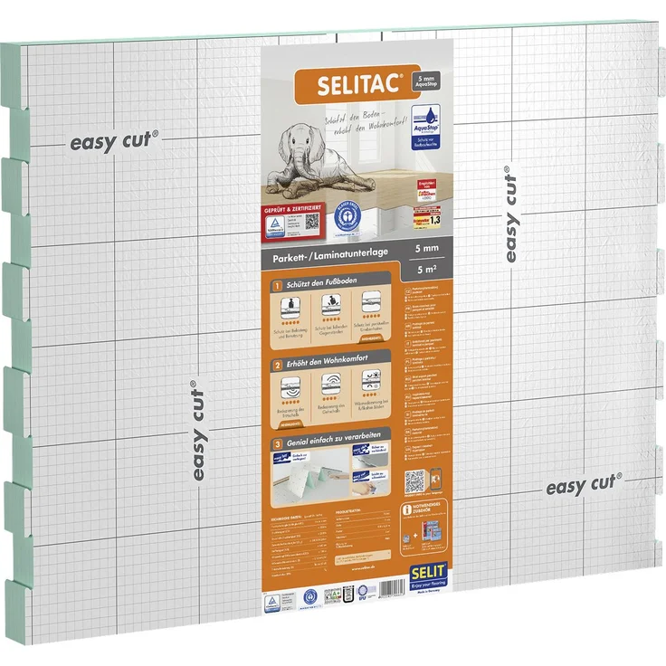 Selitac Dämmplatte Aqua Stop Faltplatte 5 mm stark 0,8 x 6,25 m, silber – Bild 2