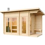 FinnTherm Saunahaus Lizzy M Gartensauna 2 Sitzbänke aus Holz Sauna Wandstärke: 40 mm Außensauna - Preisvergleich