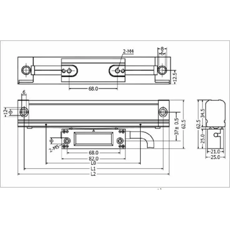 Elmag Glasmessstab Mod. KA 300/1020 für digitale Positionsanzeige SINO