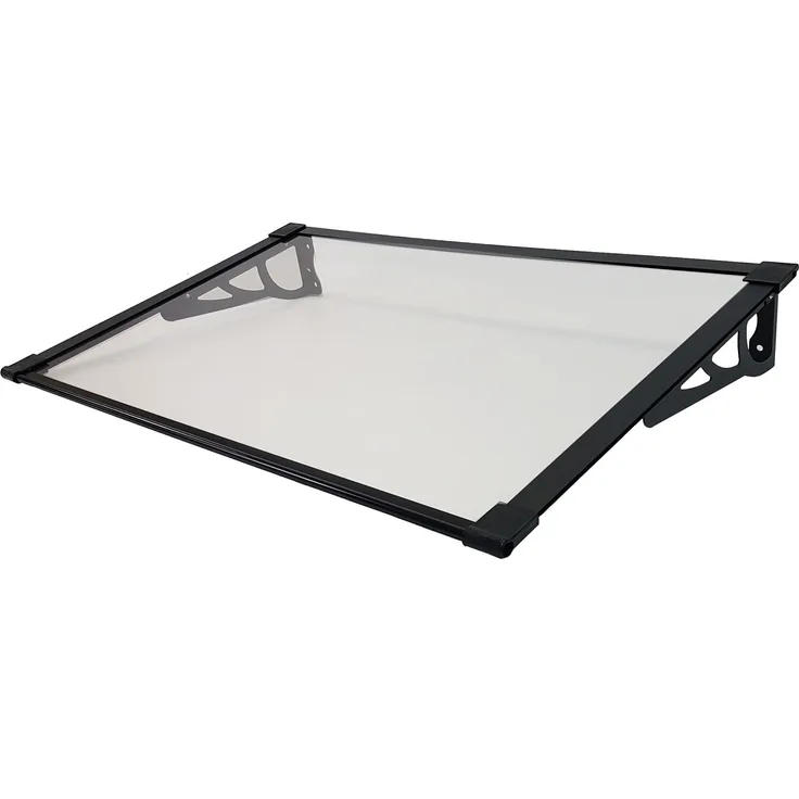 Trutzholm Aluminium Vordach II als Haustürvordach 120 x 80 cm schwarz Türdach Türvordach Haustürvordach Pultvordach
