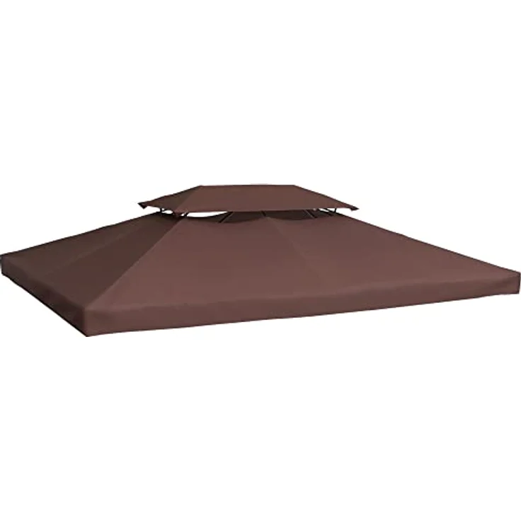 Ersatzdach für Metall-Gartenpavillon 3x4m kaffeebraun - kaffeebraun - Outsunny – Bild 1