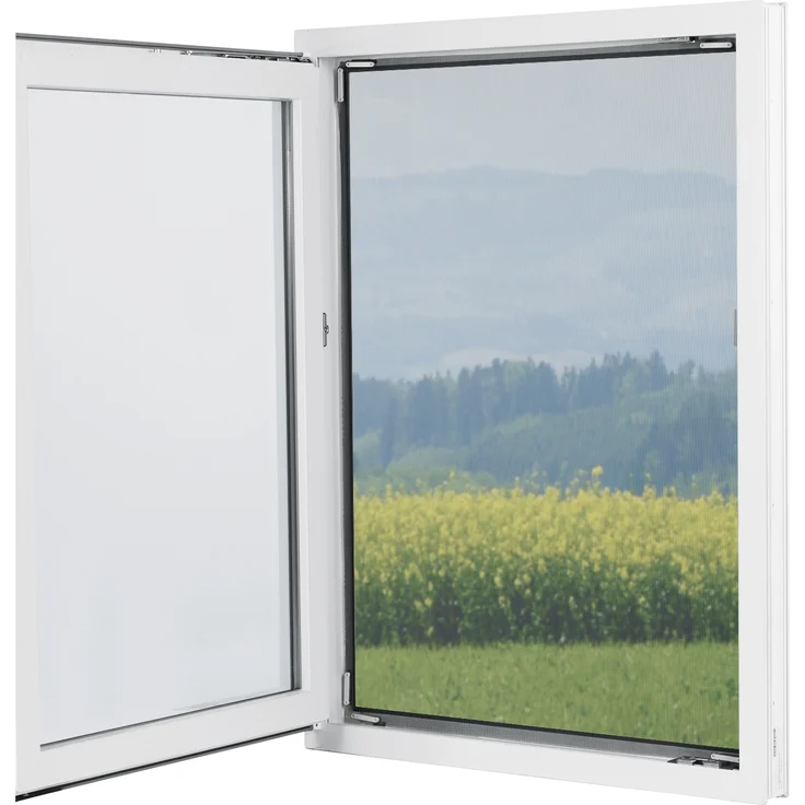 EASYmaxx Moskitonetz mit Pollenschutz mit Magnetbefestigung fürs Fenster - 150 x 130 cm - grau