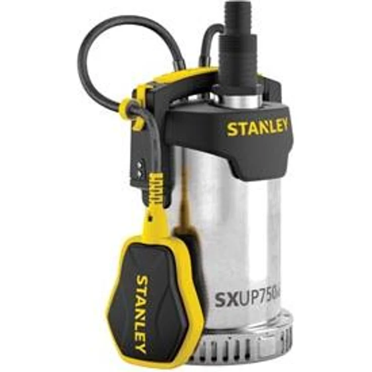 Stanley Klarwasserpumpe 750 Watt 11.000 l/h Hauswasserversorgung max. Förderdruck 0,85 bar max. Tauchtiefe 7 m max. Partikelgröße 5 mm 6 kg – Bild 1