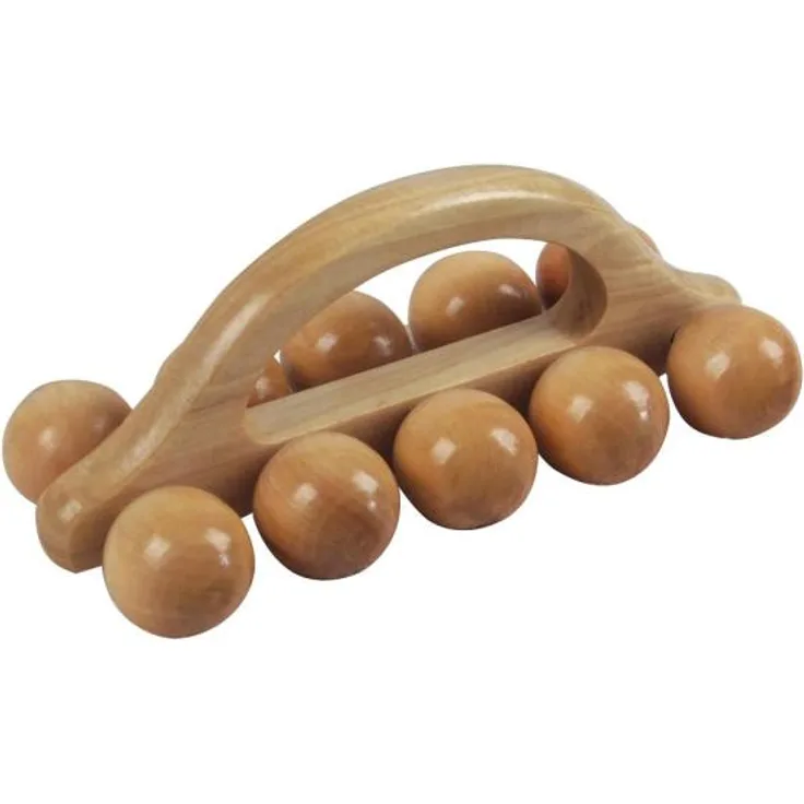 Universales Handmassagegerät mit Griff "Raupe" aus Holz