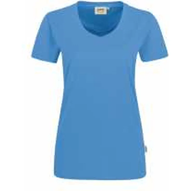 HAKRO Damen V-Shirt Mikralinar 181, malibublau, XS