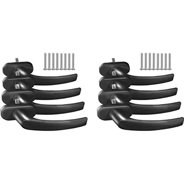 8 x Alu Fenstergriff in Schwarz RAL 9005 - Stiftlänge 30mm