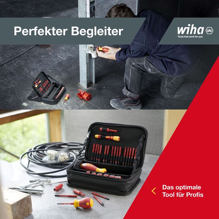 Wiha Elektriker Werkzeug Set slimVario® electric (43465) 32-tlg. I Bits + Steckschlüsselsätze + Schraubendrehergriffe I gemischt in Werkzeugtasche – Bild 7