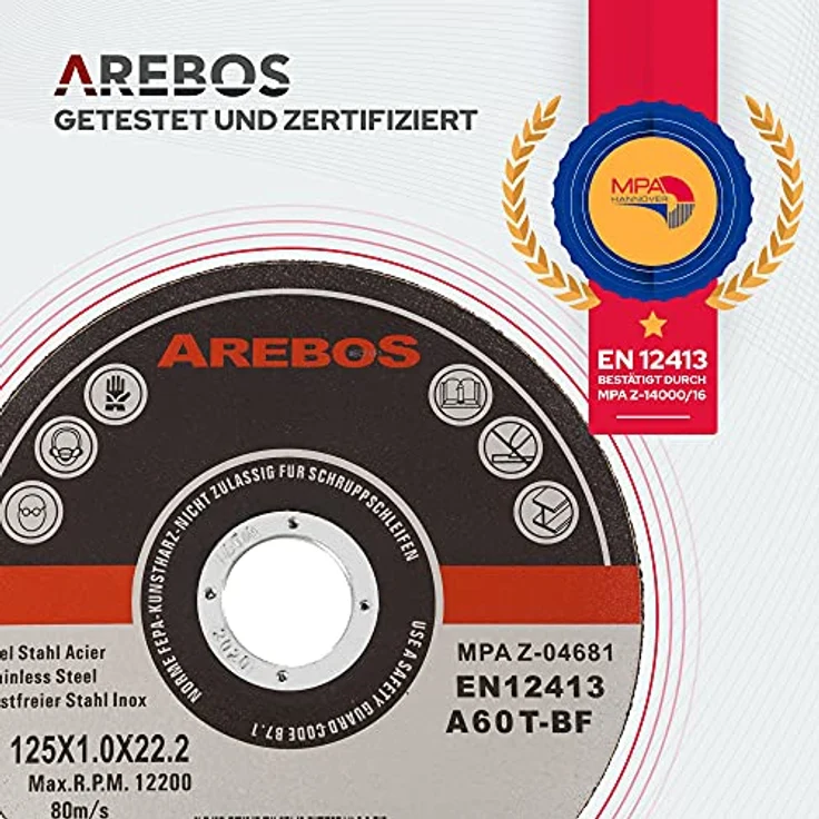 Canbolat Vertriebs Gmbh - Trennscheiben (125 mm, 50 Stück, EN 12413) Flexscheiben Inox Edelstahl Extradünn Metall – Bild 5