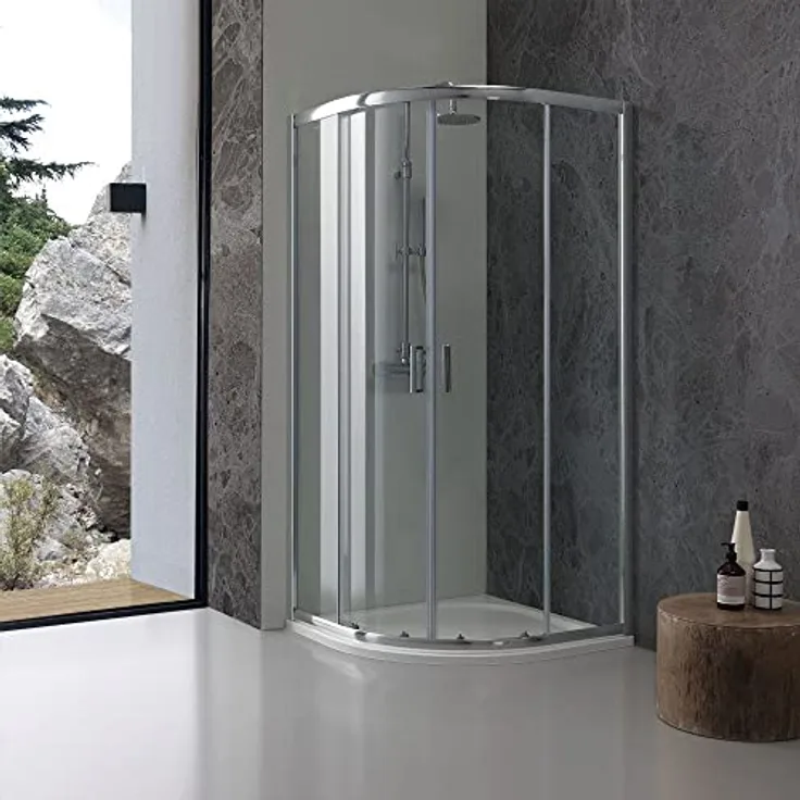 Runddusche 80 × 80 Aus Transparentem Kristallglas Giada