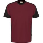 HAKRO T-Shirt Contrast Mikralinar 290, weinrot-anthrazit, XL