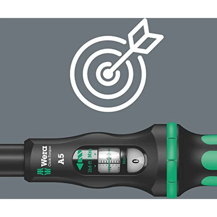 Wera 05075604001 Click-Torque A 5 Drehmomentschlüssel mit Umschaltknarre, 1 W, 1 V, 1-4'' Vierkant, 2.5-25 Nm – Bild 3