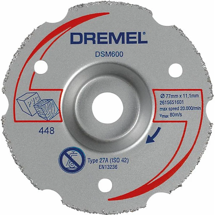 DREMEL DSM20 Mehrzweck-Karbidtrennscheibe zum Bündigschneiden DSM600 - 2615S600JB