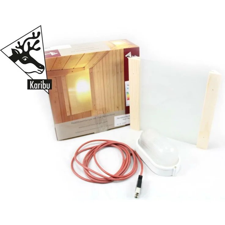 Karibu Saunaleuchte Premium Plug and Play Leuchte IP54, E27, steckerfertige Verbindung zum Steuergerät – Bild 3