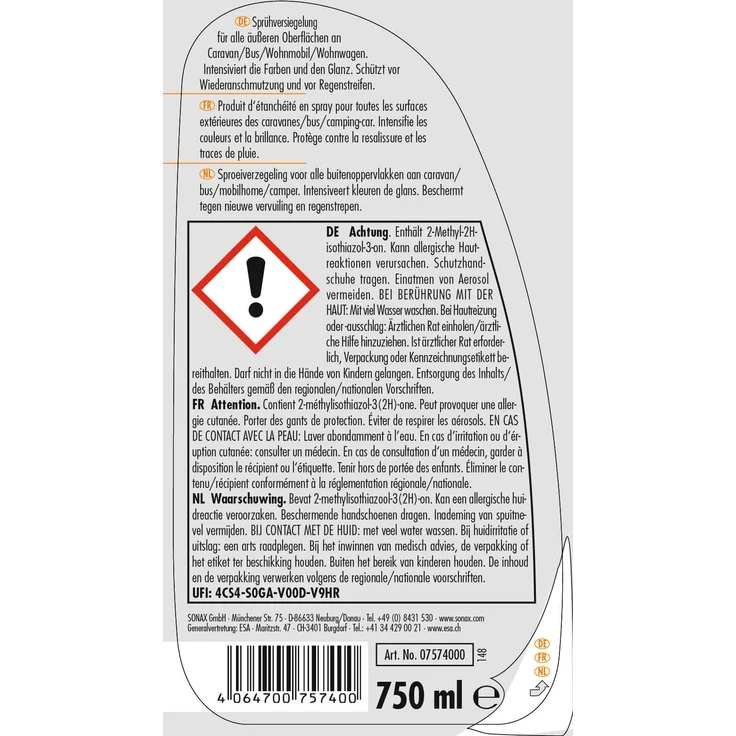 SONAX 07574000  CARAVAN SchnellVersiegelung 750 ml – Bild 2