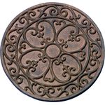 Esschert Design Gehwegplatte, Gartenfliese, Trittplatte, Terrassenplatte Motiv Klassik, rund, ca. Ø 30 cm x 1,2 cm Höhe