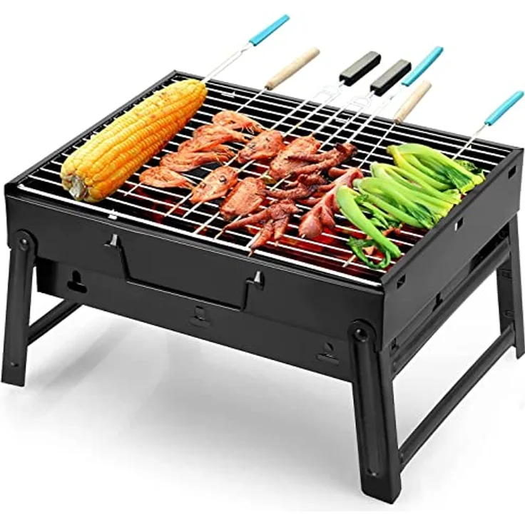 Uten Grill BBQ Portable Holzkohlegrills, Faltbare Grillwagen Outdoor Tischgrills Tragbar Picnikgrill