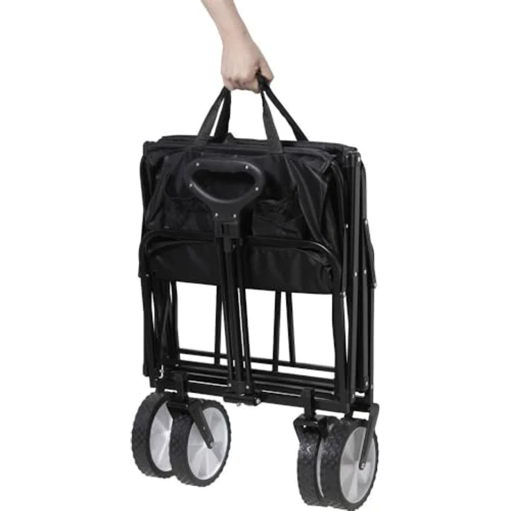 Toolcraft TO-9626610 Handwagen, Stahl, Traglast bis 80 kg, verstellbare Deichsel, flexibele Räder, grosses Ladevolumen 1000 x 490 x 860 mm – Bild 3
