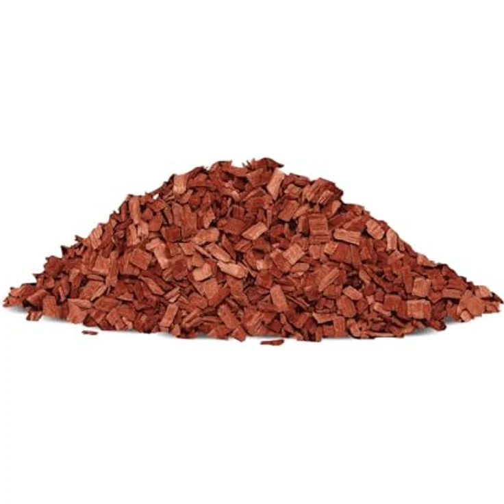 GALAMIO Holzhackschnitzel Rot, Kiefernholz Mulch 5-60mm, 720l (12 x 60l Säcke) für Garten Dekoration und Unkrautbarriere – Bild 3